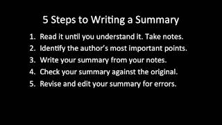 How to Write an Effective Academic Summary Paragraph [upl. by Fionna]