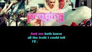 Praying  Kesha  Karaoke  Lower Key  Male Version [upl. by Saxe232]