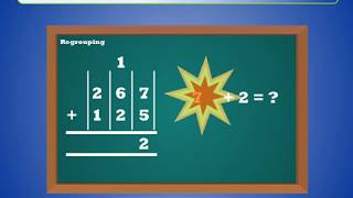 Addition of three digit numbers with regrouping [upl. by Esirtal]