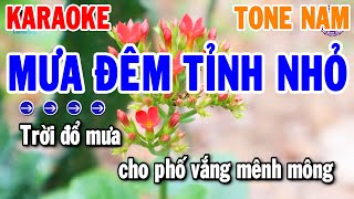 Mưa Đêm Tỉnh Nhỏ Karaoke Tone Nam  Cm  Nhạc Sống Bolero  Thanh Hải Organ [upl. by Tapes47]