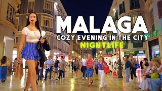 COZY NIGHTLIFE MALAGA CITY 2023 SPAIN 🇪🇸 Málaga 4K [upl. by Vatsug369]