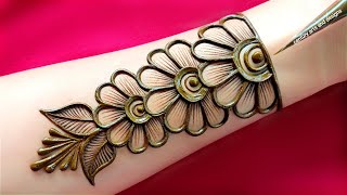 Very beautiful stylish front hand mehndi design  easy mehndi design  simple mehndi design  mehndi [upl. by Atiuqer]