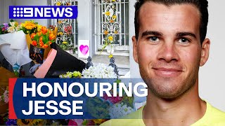 Memorial service held for Jesse Baird in Melbourne  9 News Australia [upl. by Aydiv694]