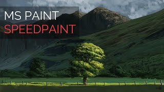 Speedpaint MS Paint Mountain Landscape [upl. by Ocana]