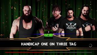 WWE 2K18 Braun Strowman VS The Shield Requested 1 VS 3 Handicap Elimination Match [upl. by Sarena]