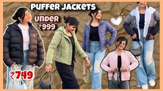 Amazon Puffer Jackets Haul🌷UNDER Rs 999🌚 Best Winter Finds  Rs 749 good quality jacket❤️ [upl. by Barrie]