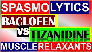 Tizanidine and Baclofen Spasmolytics Skeletal Muscle Relaxants Comparison Pharmacology [upl. by Eeral]