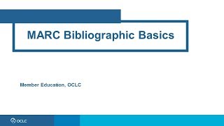 MARC Bibliographic basics [upl. by Ainej573]