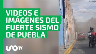 Videos e imágenes del fuerte sismo de 57 que sacudió Puebla CDMX y más estados [upl. by Darraj]