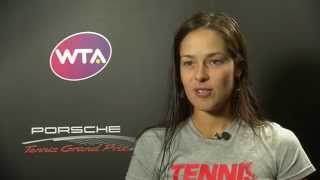 Interview Ana Ivanovic SRB  Porsche Tennis Grand Prix 2014 [upl. by Ytsihc]