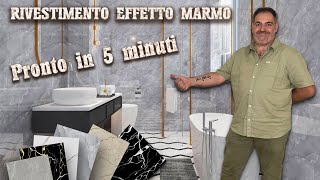 Effetto Marmo e Granito autoadesivo pronto in 5 minuti e quasi GRATIS [upl. by Bernardina442]