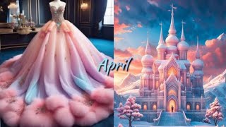 Choose your birthday month and see your dress with castle 🤍💜🤍 [upl. by Siuraj690]