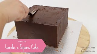 How to ganache a square cake with sharp edges [upl. by Sarat]