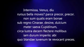 Horatii Carmen IV1  Horace Ode IV1 Intermissa Venus diu [upl. by Soiritos544]