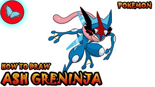 How To Draw Ash Greninja From Pokemon  Drawing Animals [upl. by Freberg]