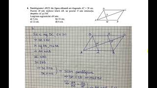 Paralelogramul ABCD din figura alaturata are diagonala AC30 cm Punctul M este mijlocul laturii AB [upl. by Malilliw]