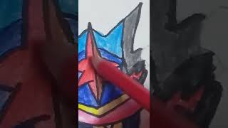 greninja mega lucario chalized drawing tutorial 😘😂 part 1 [upl. by Senalda]