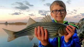 Striper Fishing Under The Chincoteague Bridge [upl. by Ferris261]