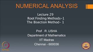 Lecture 29 Root Finding Methods  1 The Bisection Method  1 [upl. by Latona]