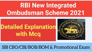 RBI New Integrated Ombudsman Scheme 2021 All important details New Ombudsman Scheme Mcq [upl. by Zannini]