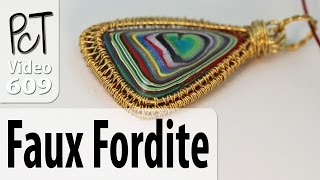 Polymer Clay Faux Fordite Wire Weave Pendant Tutorial Intro Vol080 [upl. by Rimma394]