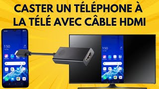 Comment connecter un téléphone mobile à la télévision avec un câble USB à HDMI [upl. by Baxter]