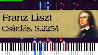 Franz Liszt  Csárdás S2251  Piano Tutorial [upl. by Nodnnarb]