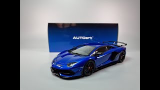 AUTOART Lamborghini Aventador SVJ Blu NethunsMetallic Blue [upl. by Atikim]