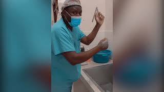 Surgical Hand scrubbing demonstration [upl. by Canfield]