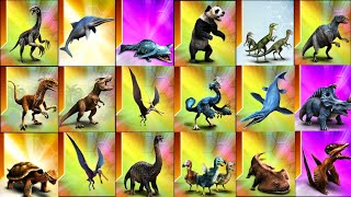 ALL RELEASED AND UNRELEASED DINOS IN 2023 YEARS  JURASSIC WORLD THE GAME [upl. by Haye]