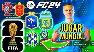 Como JUGAR MUNDIAL SELECCIONES en FC 24 PS4 PS5 XBOX y NINTENDO SWITCH ✅ [upl. by Langsdon152]