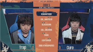 2021 GSL S3 RO4 Match2 Trap vs Cure [upl. by Yasdnil]