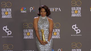 Angela Bassett 2023 Golden Globes Press Room [upl. by Kinemod]