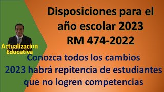 Disposiciones para el año escolar 2023 Repitencia de estudiantes que no logres competencias [upl. by Bills]