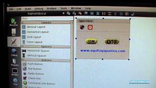 Raspberry PI Programando el puerto GPIO con Qt Creator [upl. by Nanreit402]