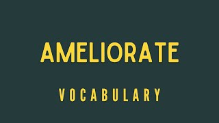 What is the meaning of Ameliorate [upl. by Golter]