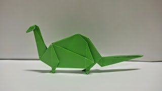 How To Make a paper Origami Dinosaur Brontosaurus Easy [upl. by Peace807]