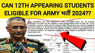 Can 12th Appearing Students Eligible For Army Nursing Assistant amp Army Technical Entry [upl. by Chappy]