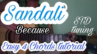 Sandali  Because  Guitar tutorial chords strumming tutorial Rap [upl. by Salinas588]