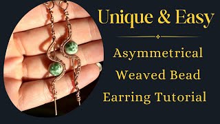 Easy Weaved Bead Dangle Earring Wire Wrap Tutorial [upl. by Erlewine541]