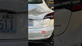 Tesla Rearended In 4Car Crash [upl. by Kerby]