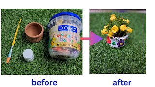 ఈ idea ఎలా ఉన్నాదో మీరు చెప్పాలి  flower pot making at home  DIY flower pot [upl. by Erdnaet]