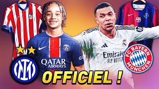 LES NOUVEAUX MAILLOTS DES GRANDS CLUBS 202425  PSG REAL MADRID BARCA BAYERN INTER DORTMUND [upl. by Ahsykal]