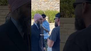 Jagmeet Singh confronts protesters outside parliament [upl. by Adnohr935]