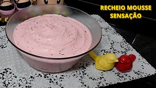 RECHEIO MOUSSE SENSAÇÃO DE MORANGO COM SUCO TANG [upl. by Amalberga393]