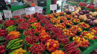 4K Walking Tour of Jean Talon Market Montreal Quebec Canada Largest Open Air Market inNorthAmerica [upl. by Auqcinahs]