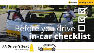 Before you drive go through your incar checklist  Driving lessons with AA Driving School [upl. by Isador160]