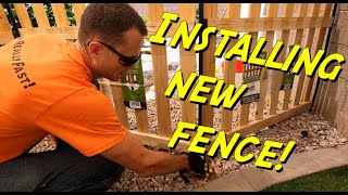 Installing Backyard Fence for Dog from Lowes [upl. by Taryne681]