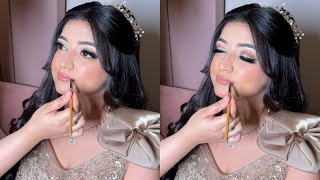 REAL ENGAGEMENT BRIDAL MAKEUP  GLAM MAKEUP [upl. by Anirres]