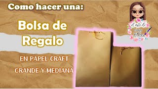 Como Hacer una bolsa de regalo en Papel craft Grande y mediana [upl. by Cari]